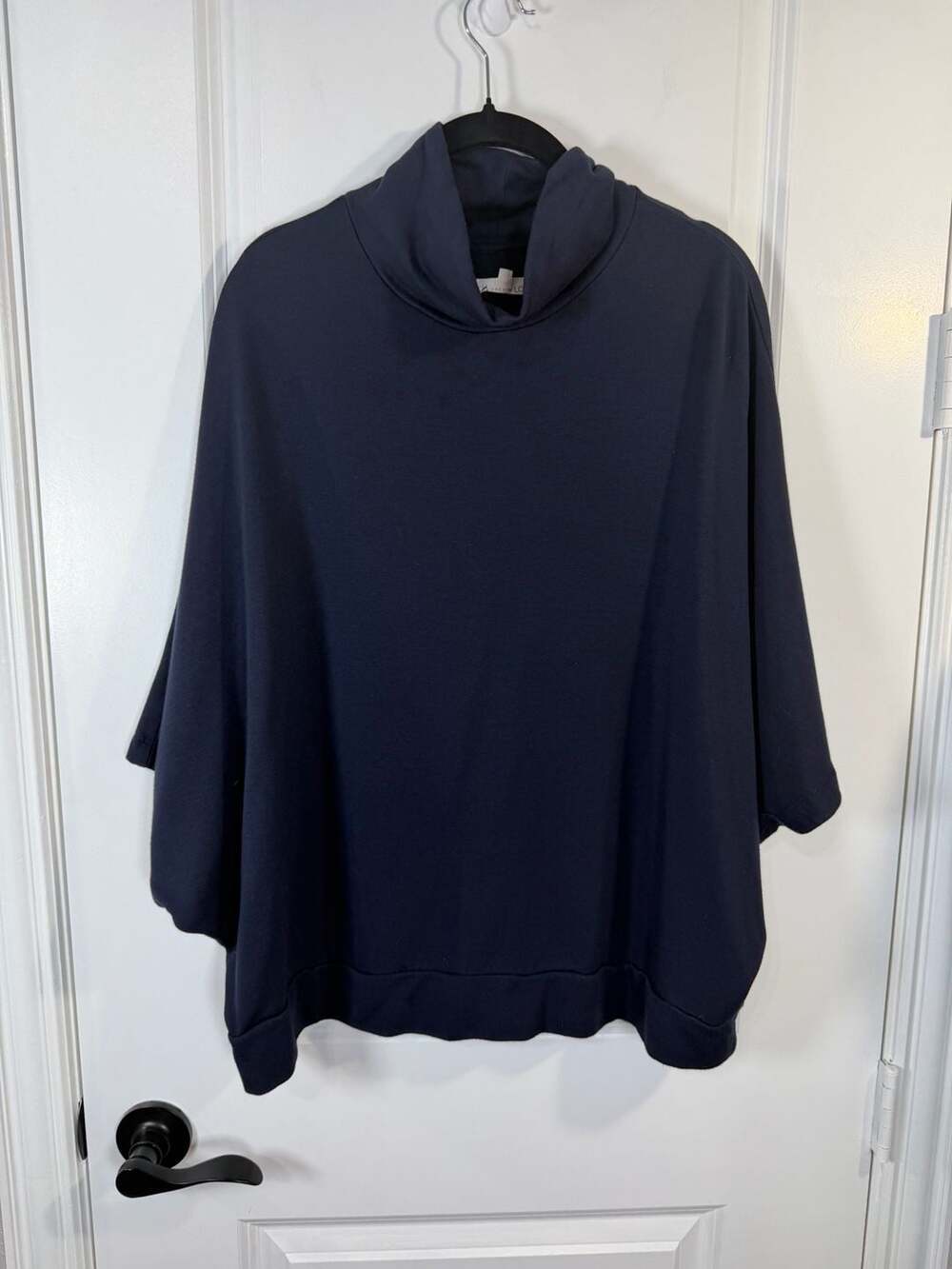 Lou & Grey for LOFT Midnight Blue Soft Dolman Sleeve Turtleneck Poncho
